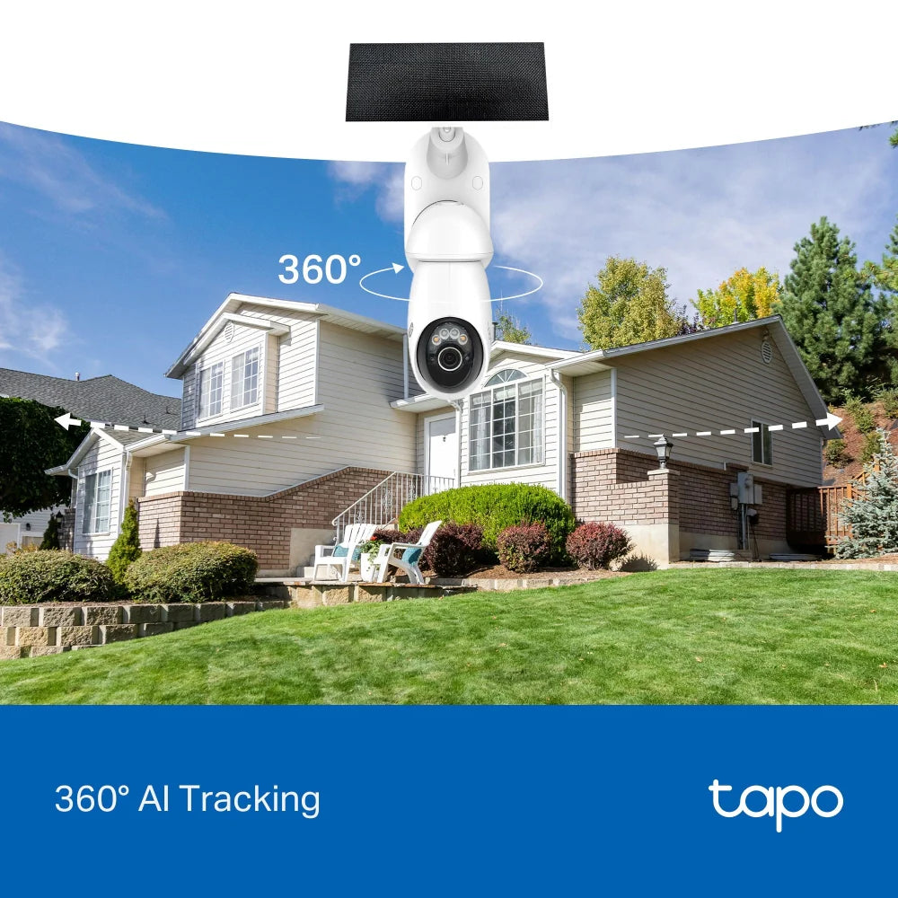 4K Solar-Powered Pan/Tilt Security Camera System (4 Cameras)