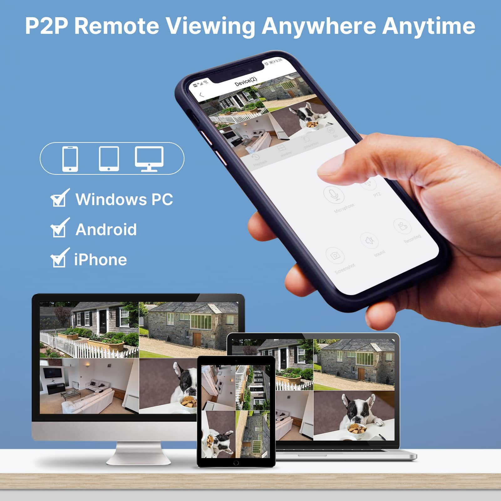 8 Camera IronGuard System with 12" LCD Monitor + 3TB Storage 4K NVR